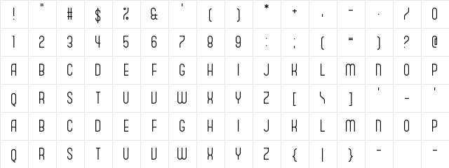 Juxtaposer Regular  glyph index