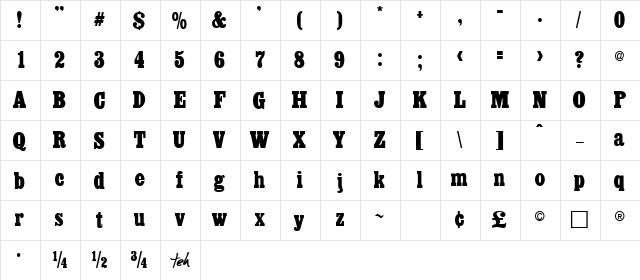 Akenaten Normal  glyph index