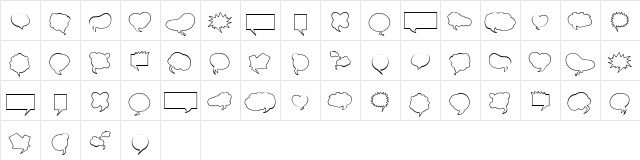 Mini Pics Balloonies  glyph index