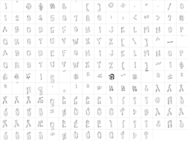 BeatnikHayseed Regular  glyph index