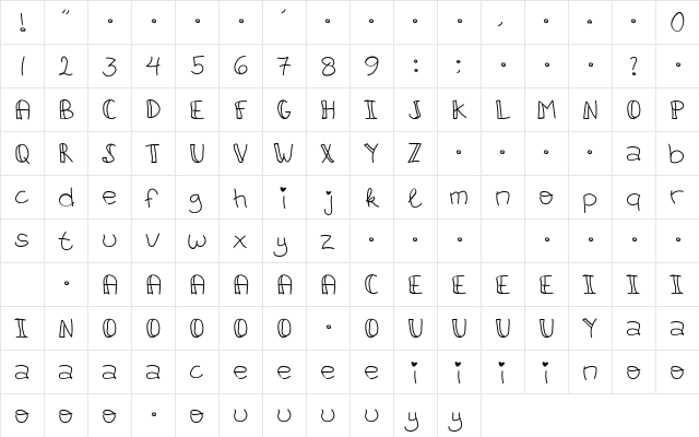 LittleAliyya Regular  glyph index