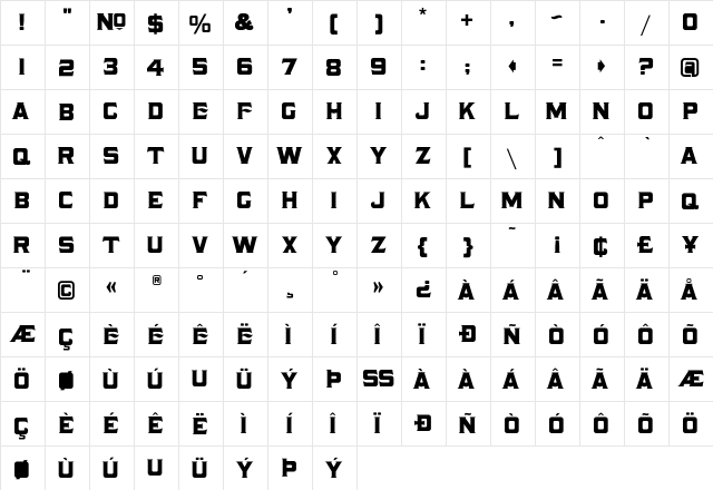 LHFNaylorville Regular  glyph index