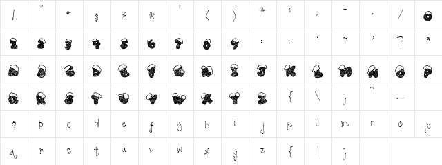 DJ Snow  Plop Regular  glyph index
