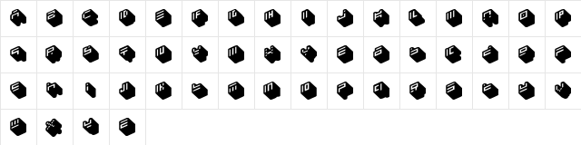 nippon blocks Regular  glyph index
