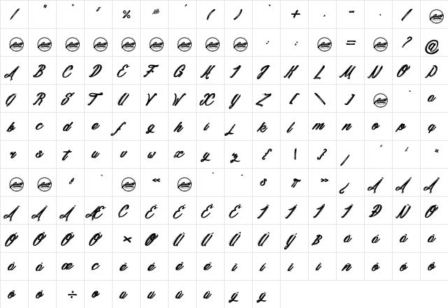 Daylight&Moonlight_PersonalUseOnly Regular  glyph index