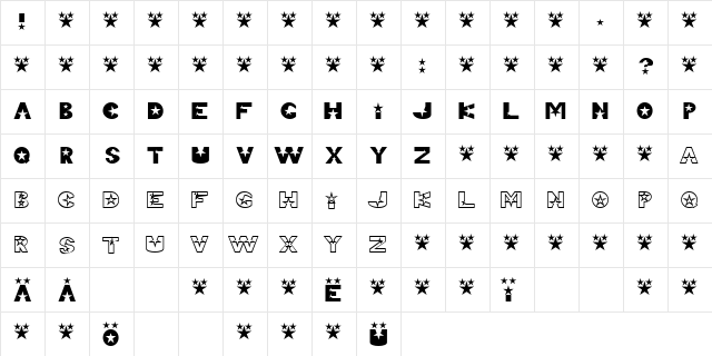 Telemarketing Superstar Regular  glyph index