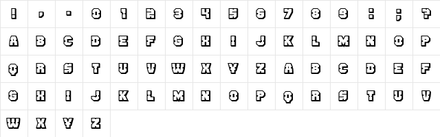 Enemy 3D Regular  glyph index