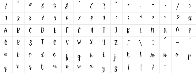 Hellena Script Regular  glyph index