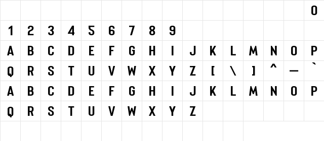 Merhique Black  glyph index