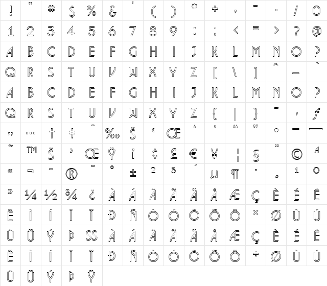 a_LancetOtl Regular  glyph index
