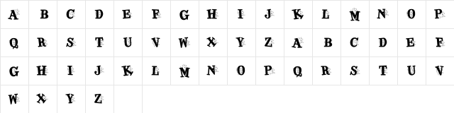 KR Jigsaw Joey Regular  glyph index