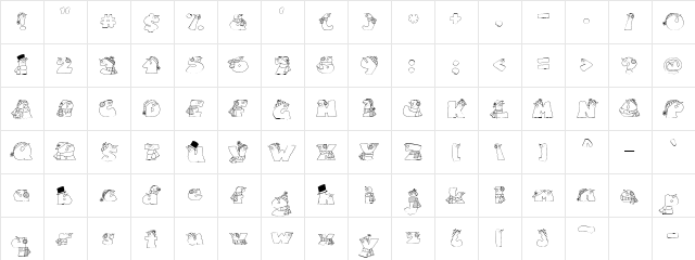 LDJ Snowmen Regular  glyph index