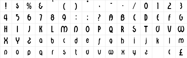 Courant Display SSi Regular  glyph index