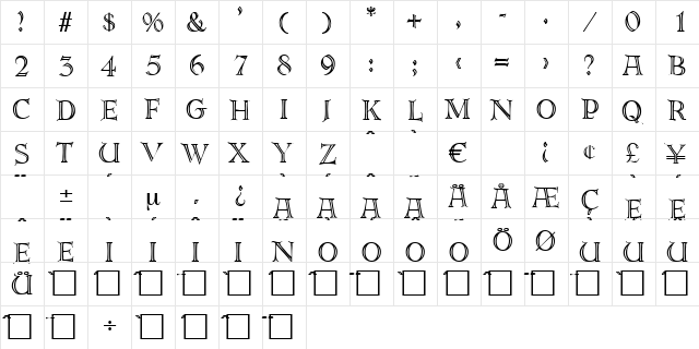 Akropolis Regular  glyph index