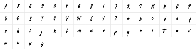 Rabites Regular  glyph index