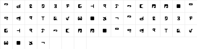 RODRIGO Regular  glyph index