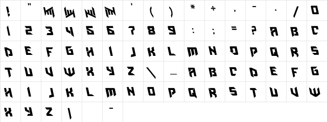 AmazObitaemOstrovLeftalic Regular  glyph index