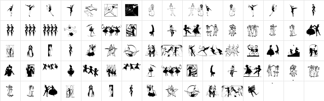 Tanzbar Regular  glyph index