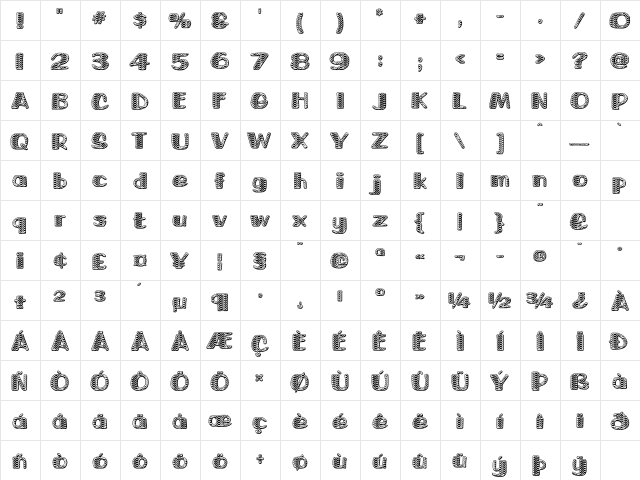 Guppulla 'Ripples' Regular  glyph index
