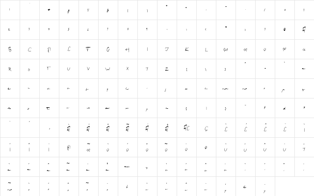 Cinema Pictures Regular  glyph index