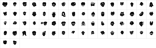 Binarung Regular  glyph index