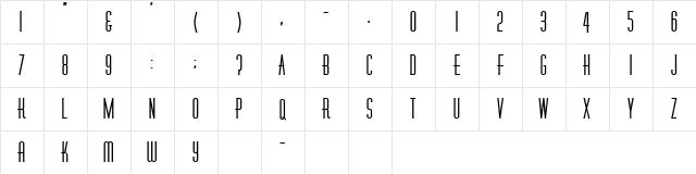 Crossbeam Regular Regular  glyph index