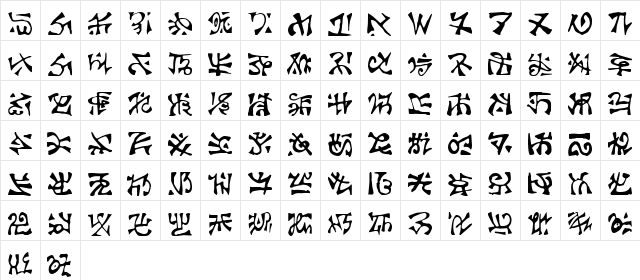 Glyphis3 Regular  glyph index