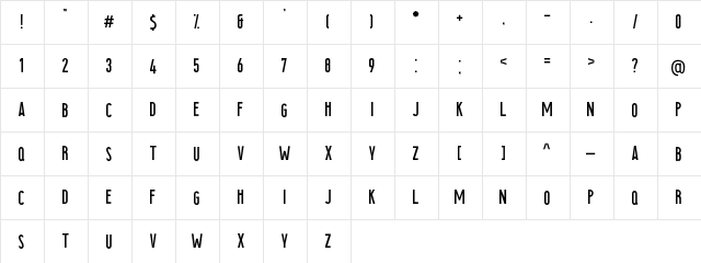 Searocks Regular  glyph index