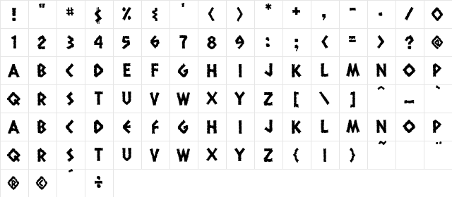 CCExterminateMercilessly Regular  glyph index