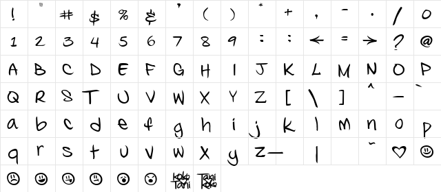 Kosal says hy Regular  glyph index
