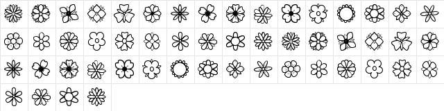 Second Flowers St Regular  glyph index