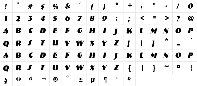a_BremenNr BoldItalic  glyph index
