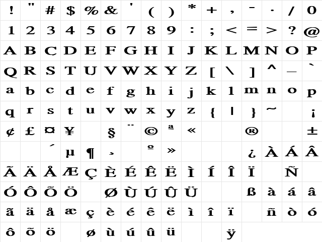 Walkin' The Dog 4 Bold  glyph index