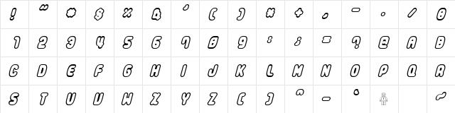 Legothick Regular  glyph index