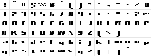 $Five Double Zero Regular  glyph index
