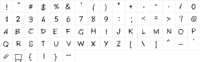 PWChalk Medium  glyph index