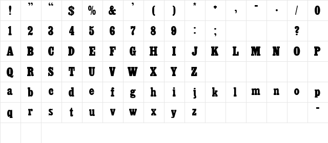 Sports 3 Regular  glyph index