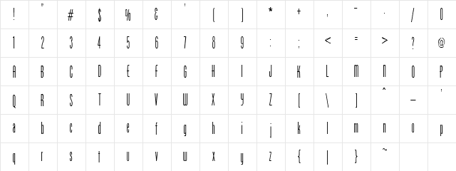 Borzoi Regular  glyph index