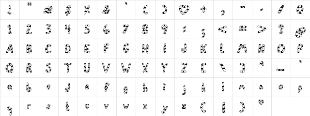 PC Peppermint Regular  glyph index