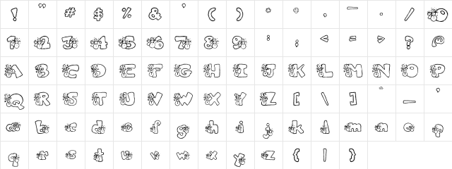PC Snow Day Regular  glyph index