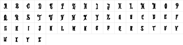 Thetian FREE Regular  glyph index