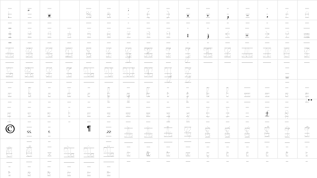 Ecolier_CP_pointill Regular  glyph index
