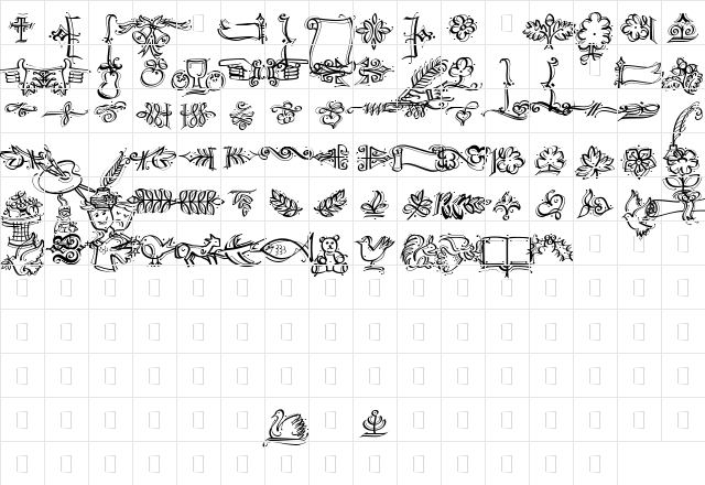 Df Regular  glyph index