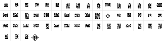 VTCelticKnots VolumeTwo  glyph index