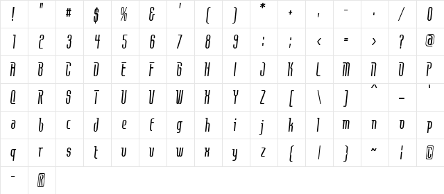 Contact Light  glyph index