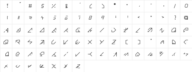QX Basic Regular  glyph index