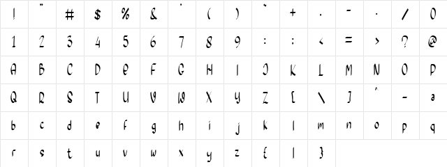 Morning Friday Regular  glyph index