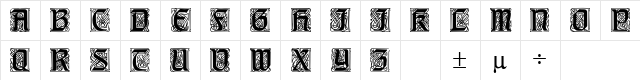Hale Regular  glyph index