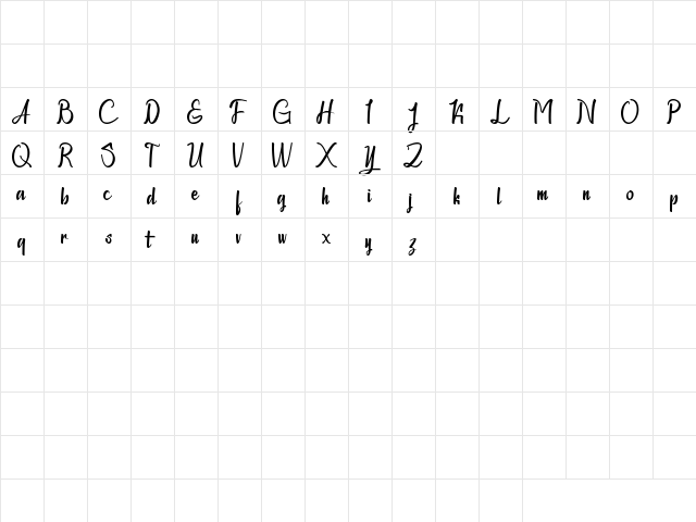 Chapline personal use only Regular  glyph index