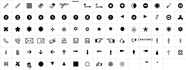 Dingbest Web Regular  glyph index